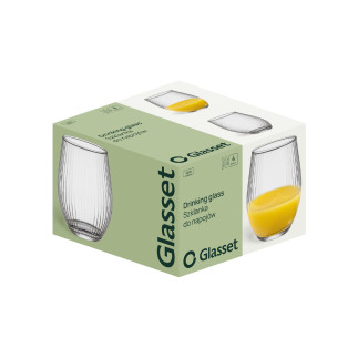 Szklanki do napojów ryflowane 38445 Lyra 620 ml 4 sztuki Glasset