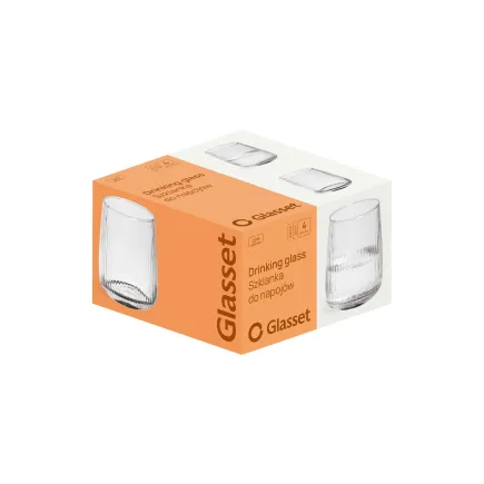 Szklanki do napojów ryflowane 38448 Emma 355 ml 4 sztuki Glasset