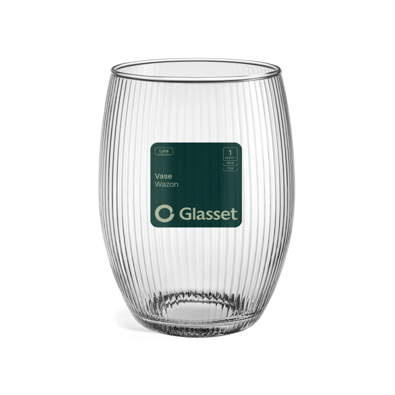 Wazon ryflowany 35503 Lyra 19.8 cm Glasset