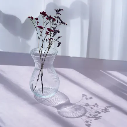 6x Wazon ryflowany 35446 Lyra 18 cm Glasset