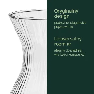 6x Wazon ryflowany 35446 Lyra 18 cm Glasset