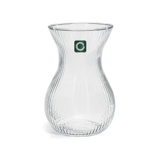 6x Wazon ryflowany 35446 Lyra 18 cm Glasset