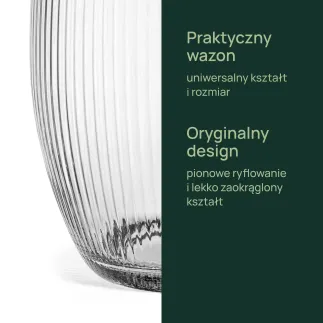 6x Wazon ryflowany 35503 Lyra 19.8 cm Glasset