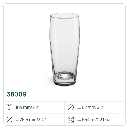 4x Szklanki do piwa 38009 Flint 650 ml 4 sztuki Glasset