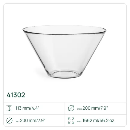 6x Miska 41302 Ava 20 cm Glasset