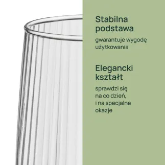 8x Szklanki do napojów ryflowane 38449 Lyra 509 ml 4 sztuki Glasset