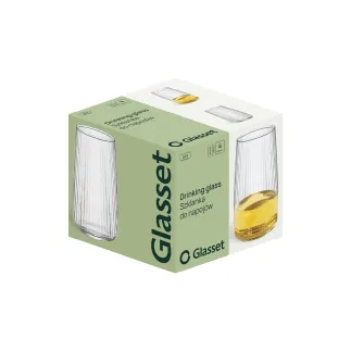 8x Szklanki do napojów ryflowane 38449 Lyra 509 ml 4 sztuki Glasset