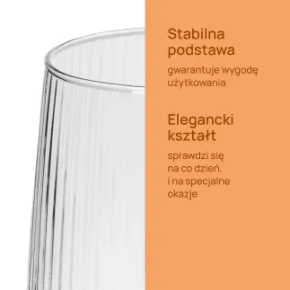 8x Szklanki do napojów ryflowane 38448 Lyra 355 ml 4 sztuki Glasset