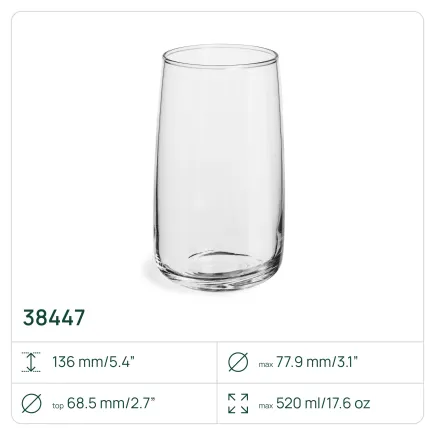 8x Szklanki do napojów 38447 Emma 520 ml 4 sztuki Glasset