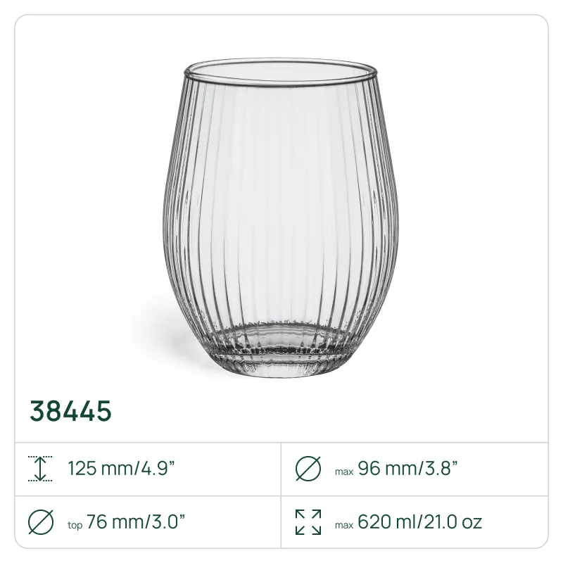 4x Szklanki do napojów ryflowane 38445 Lyra 620 ml 4 sztuki Glasset