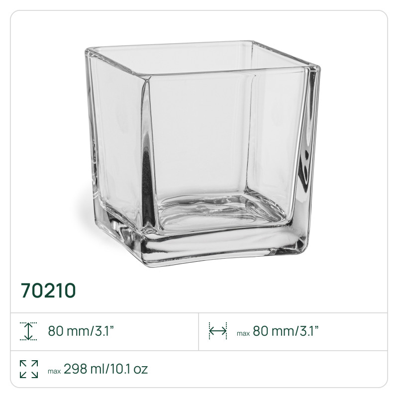 Pojemnik na świece, świeczniki 70210 Kano 8 cm Glasset
