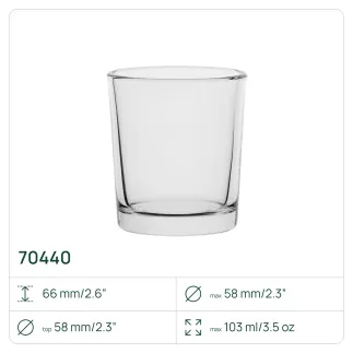 100x Pojemnik 70440 na świece, świecznik 103 ml Trend Glass