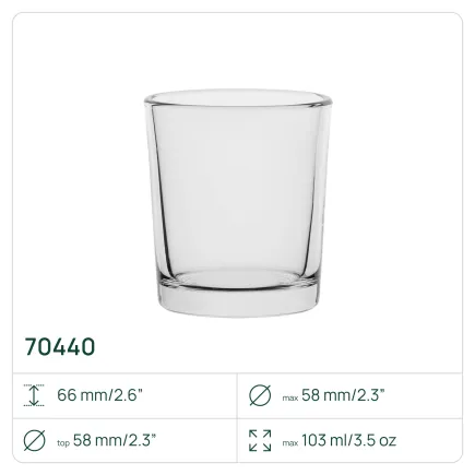 100x Pojemnik 70440 na świece, świecznik 103 ml Trend Glass