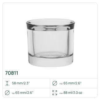 100x Pojemnik 70811 na świece, świecznik 88 ml Trend Glass