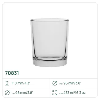 100x Pojemnik 70831 na świece, świecznik 483 ml Trend Glass