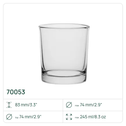 100x Pojemnik 70053 na świece, świecznik 230 ml Trend Glass