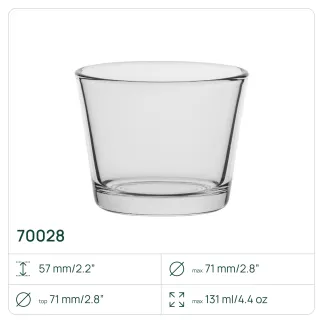 100x Pojemnik 70028 na świece, świecznik 130 ml Trend Glass