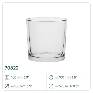 100x Pojemnik 70822 na świece, świecznik 528 ml Trend Glass