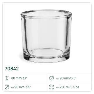 PALETA 1248x Pojemnik 70842 na świece, świecznik 250 ml Trend Glass