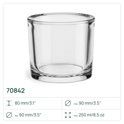 PALETA 1248x Pojemnik 70842 na świece, świecznik 250 ml Trend Glass