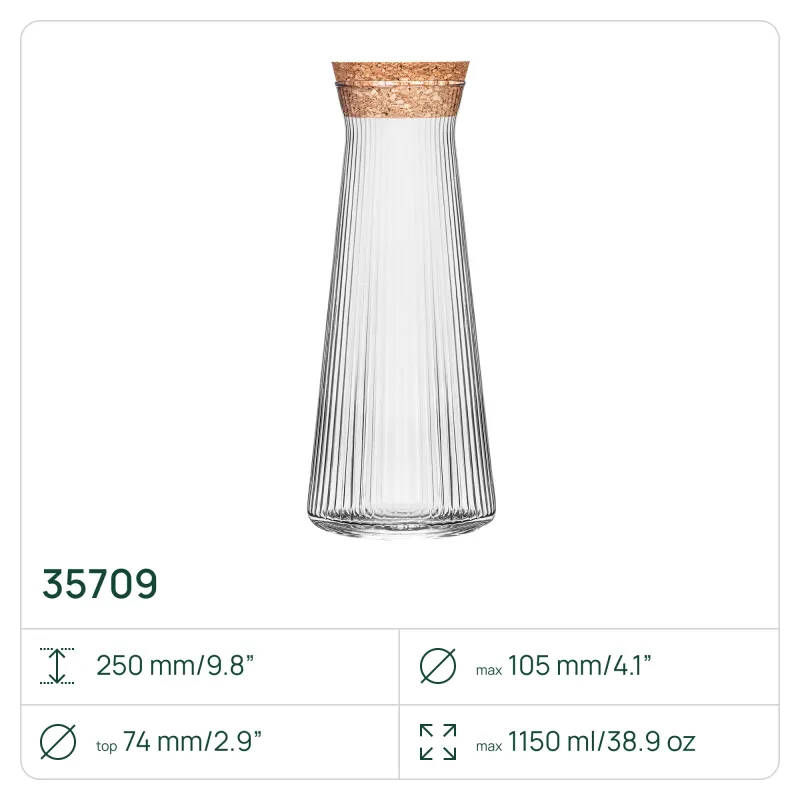 6x Karafka z korkiem 35709 Lyra 1150 ml Glasset