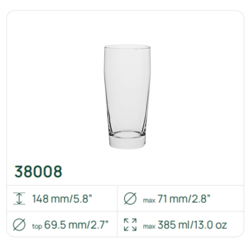 Szklanka do piwa 38008, 385ml