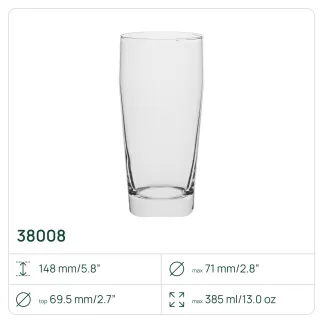 120 x Szklanka do piwa 38008, 385 ml