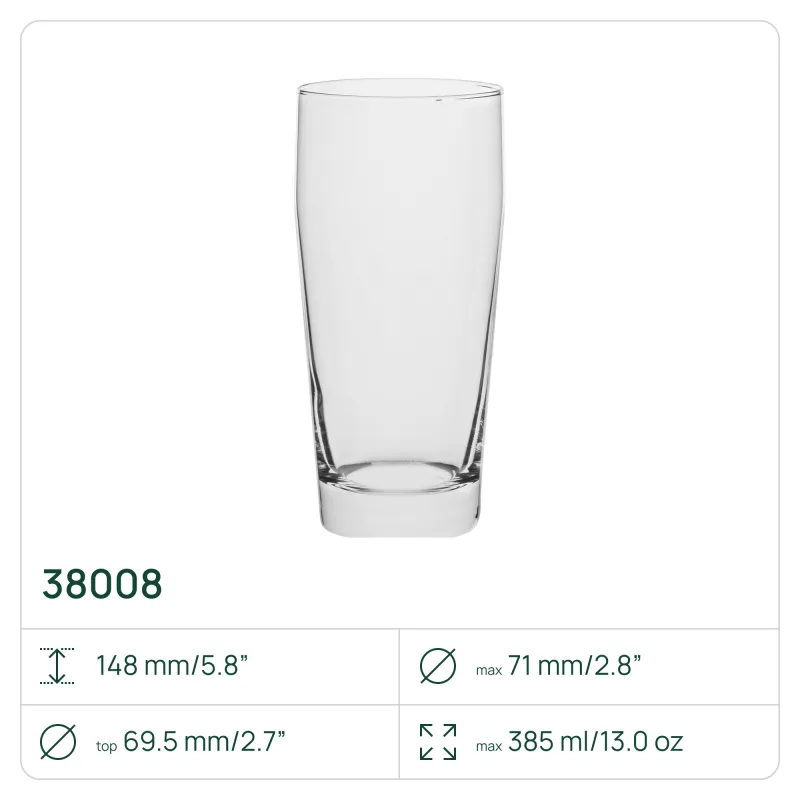 120 x Szklanka do piwa 38008, 385 ml