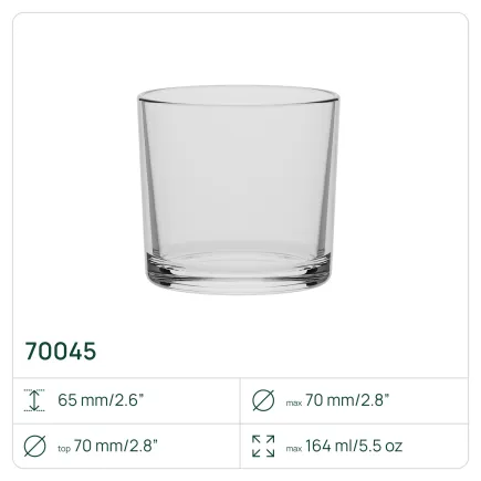 100 x Pojemnik 70045 na świece, świecznik 164 ml Trend Glass