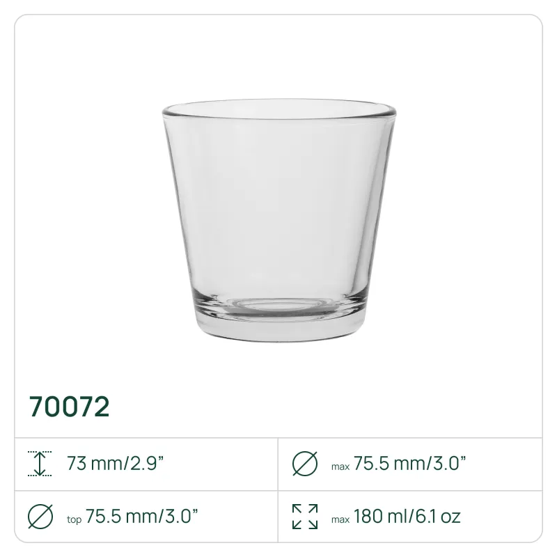 100 x Pojemnik 70072 na świece, świecznik 180 ml Trend Glass