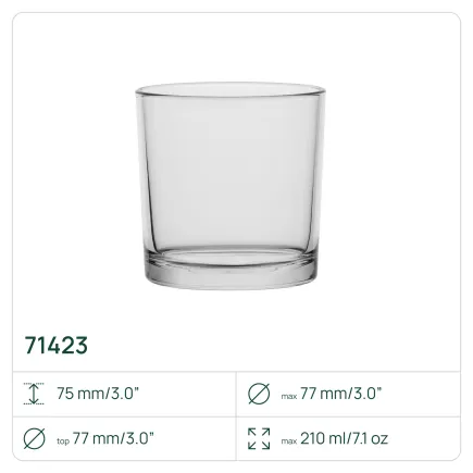 100 x Pojemnik 71423 na świece, świecznik 210 ml Trend Glass