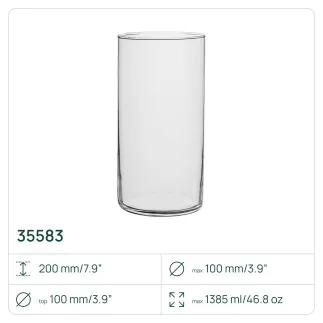 100 x Wazon, cylinder 35583, 1385 ml