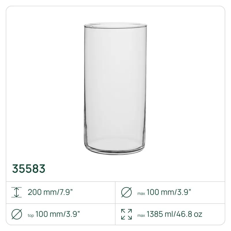 100 x Wazon, cylinder 35583, 1385 ml