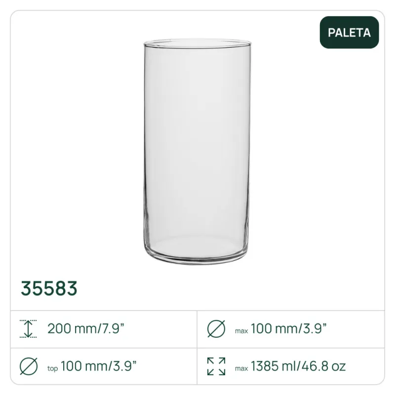 520 x Wazon, cylinder 35583, 1385 ml