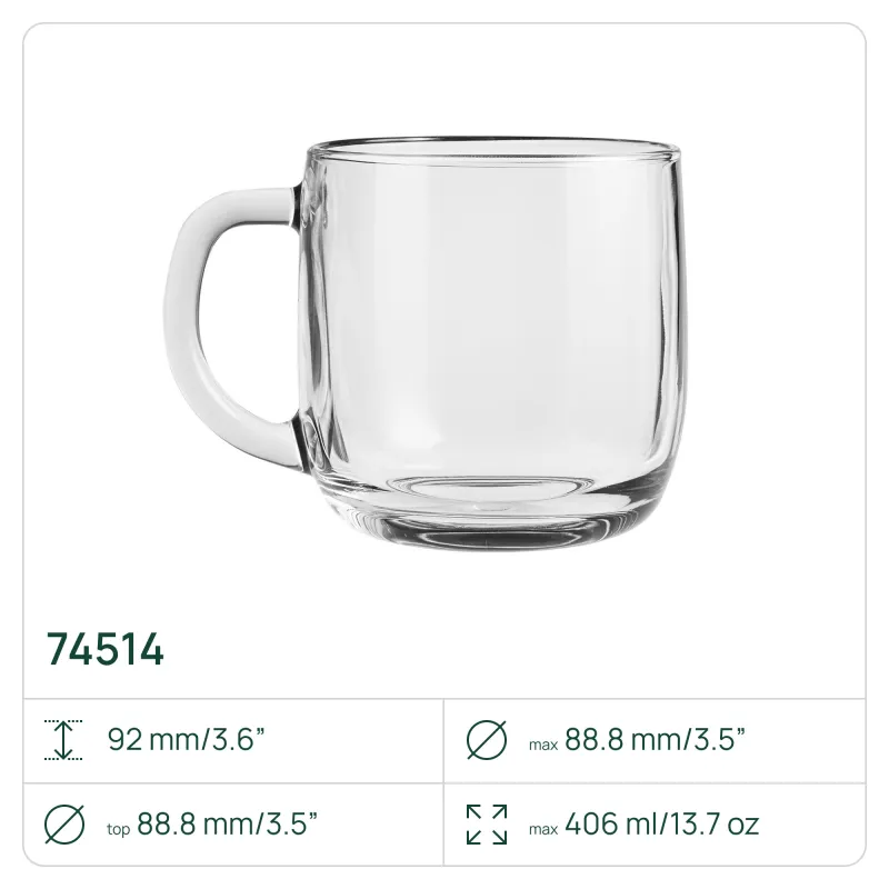 6 x Kubek z uchem 74514 Tova 406 ml Glasset