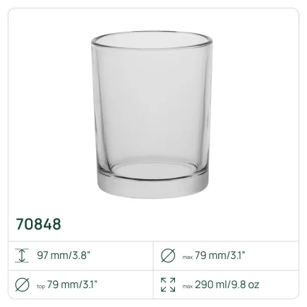 100x Pojemnik szklany 70848 na świece, świecznik 290 ml Trend Glass