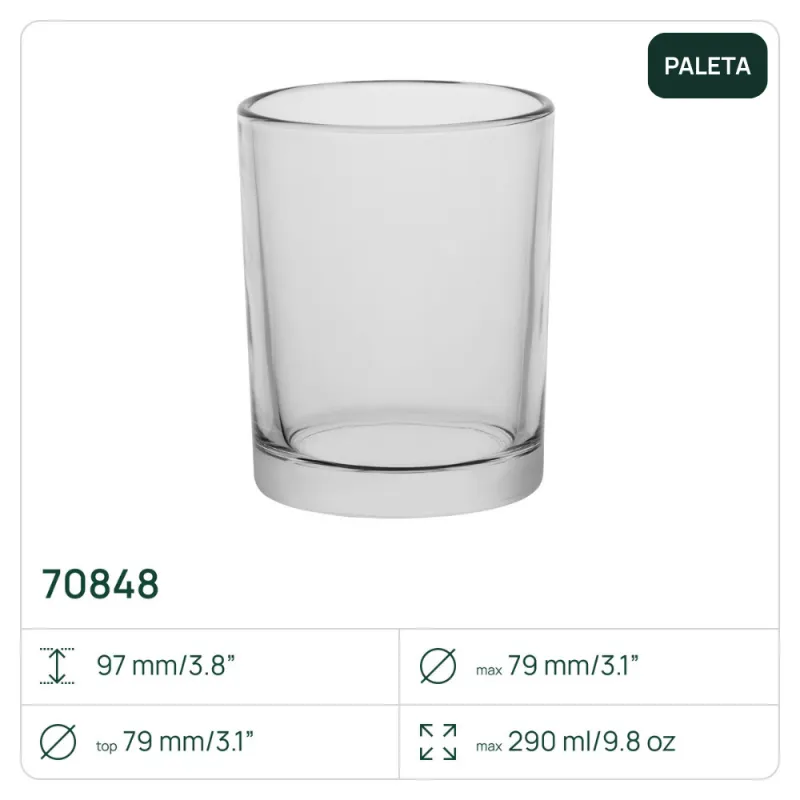1760x Pojemnik szklany 70848 na świece, świecznik 290 ml Trend Glass
