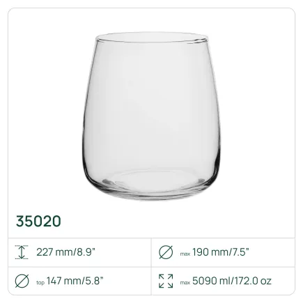 6x Wazon 35020 Emma 22,7 cm Glasset