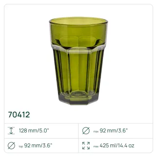 16x Szklanka 70412 Alva 425 ml mix kolorów Glasset