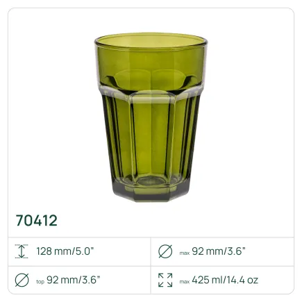 16x Szklanka 70412 Alva 425 ml mix kolorów Glasset