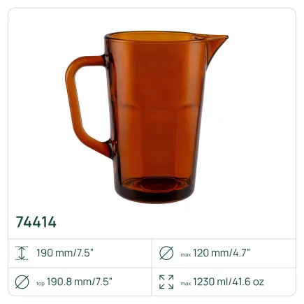 6 x Dzbanek 74414 Alva 1230 ml kolor bursztynowy Glasset
