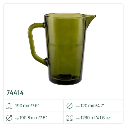 6 x Dzbanek 74414 Alva 1230 ml kolor zielony Glasset