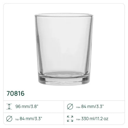 100 x Pojemnik 70816 na świece, świecznik 330 ml Trend Glass