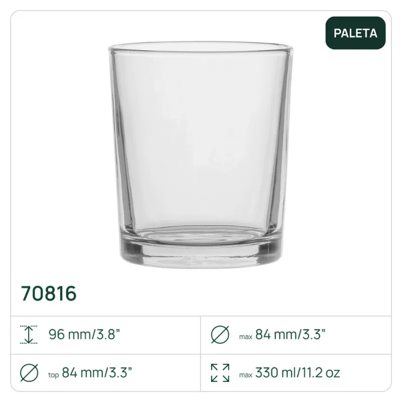70816 | Paleta | 1485 x Pojemnik na świece, świecznik 330ml H-96mm D-84mm